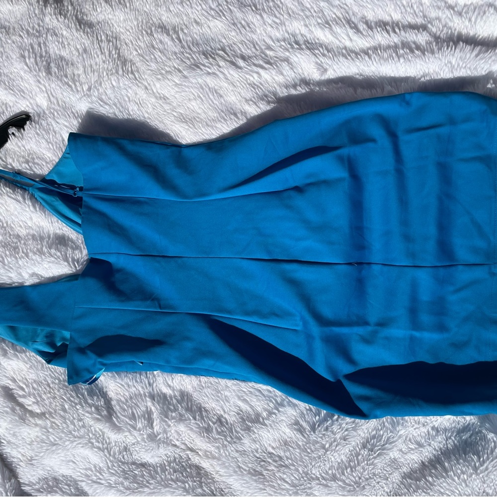 Blue one shoulder dress, brand: Superdown, size S